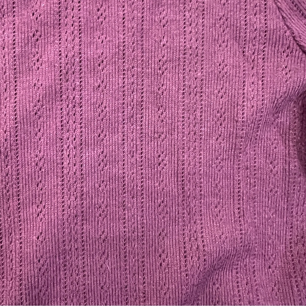 Loft purple boat neck long sleeve knit top size medium M B47 - Picture 3 of 5